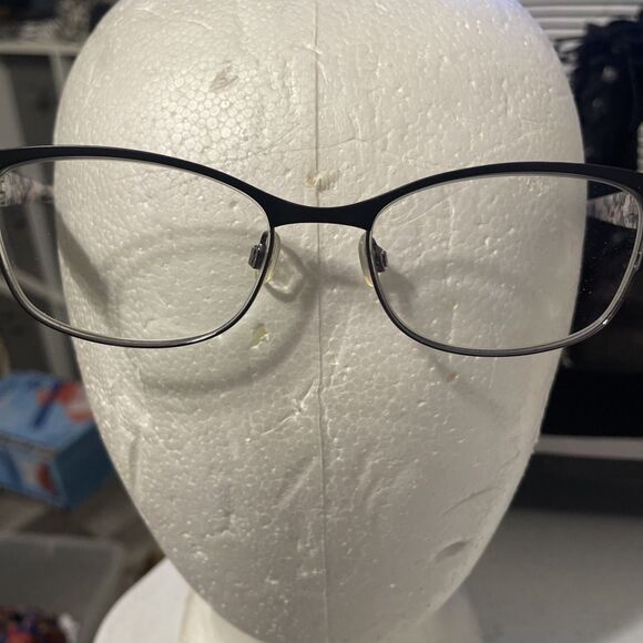 Bebe Eyeglasses Frames BB5185 100 Black Rectangle Rim Floral - Picture 1 of 9